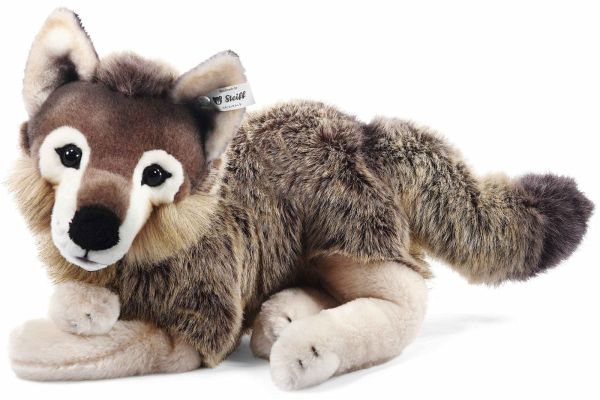 Steiff 069284 - Snorry Schlenker-Wolf, liegend, Webpelz, 40 cm Steiff 069284 - Snorry Schlenker-Wolf, liegend, Webpelz, 40 cm