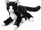 Steiff 099366 - Mimmi Schlenker-Katze, liegend, schwarz/weiß, Webpelz, 30 cm