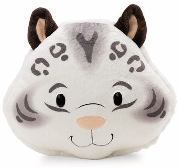 NICI 62443 - Wild Winter, Schneeleopard Eleni Snowbell, Kissen, rund, Plüsch, 35x30cm