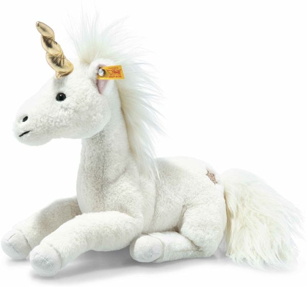 Steiff 067679 - Unica Schlenker-Einhorn, liegend, weiß, Plüsch, 27 cm