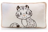 NICI 62445 - Wild Winter, Schneeleopard Eleni Snowbell, Kissen, rechteckig, Plüsch, 43x25cm