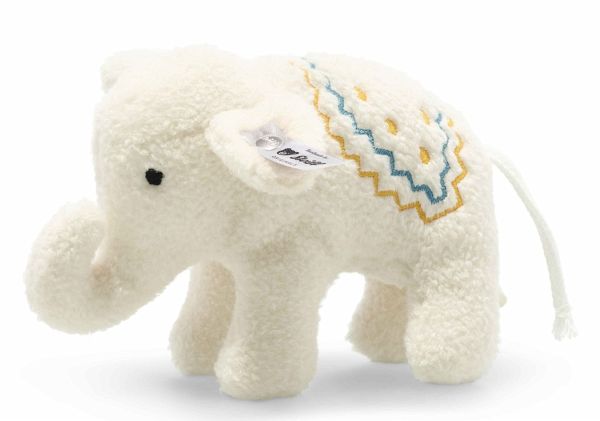 Steiff 241147 - Elefäntle mit Rassel, Plüsch, weiß, 10 cm Steiff 241147 - Elefäntle mit Rassel, Plüsch, weiß, 10 cm