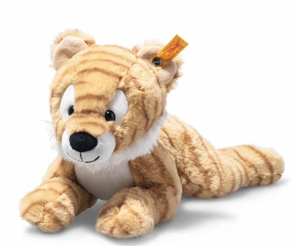 Steiff 067600 - Toni Tiger, liegend, beige, Plüsch, 30 cm Steiff 067600 - Toni Tiger, liegend, beige, Plüsch, 30 cm
