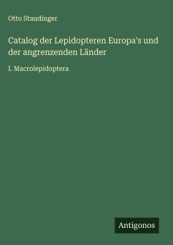 Cover Catalog der Lepidopteren Europa's und der angrenzenden Länder