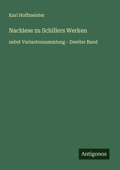 Cover Nachlese zu Schillers Werken