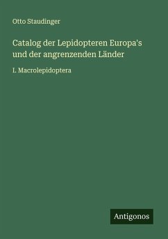 Cover Catalog der Lepidopteren Europa's und der angrenzenden Länder