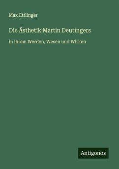 Cover Die Ästhetik Martin Deutingers
