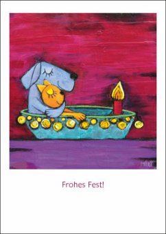Cover Miri - Frohes Fest, Boot - Briefkarte ohne Umschlag
