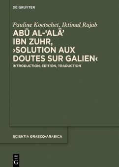 Cover Abu al-Ala ibn Zuhr, 'Solution aux Doutes sur Galien'