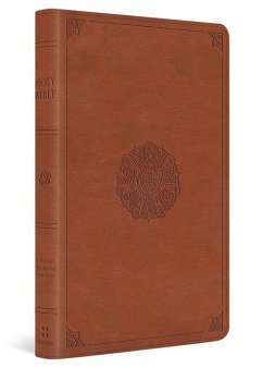 Cover ESV Large Print Thinline Bible (Trutone, English Saddle, Emblem Design)