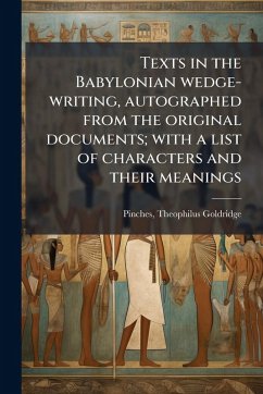 Cover Texts in the Babylonian wedge-writing, autographed from the original documents; with a list of characters and their meanings