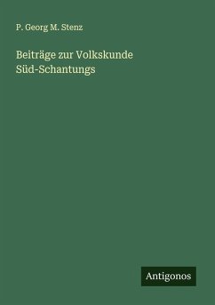 Cover Beiträge zur Volkskunde Süd-Schantungs