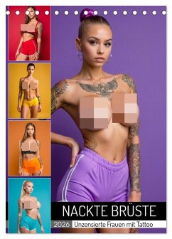 NACKTE BRÜSTE - Unzensierte Frauen mit Tattoo (Tischkalender 2026 DIN A5 hoch), CALVENDO Monatskalender