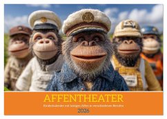 Affentheater - Kinderkalender mit lustigen Affen in verschiedenen Berufen (Tischkalender 2026 DIN A5 quer), CALVENDO Monatskalender