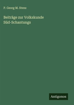 Cover Beiträge zur Volkskunde Süd-Schantungs