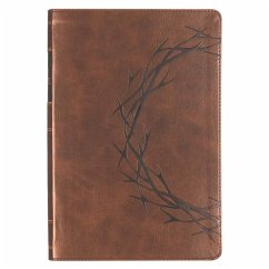 Cover KJV Bible Giant Print Full Size Faux Leather Crown of Thorns/Amazing Grace, Brown