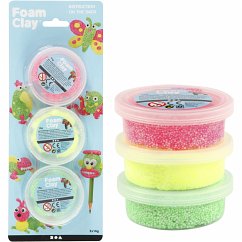 Cover Creativ Company Foam Clay® , Hellgrün, Neonpink, Neongelb, 3x14 g