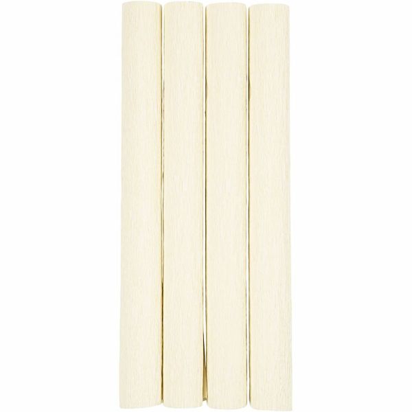 Creativ Company Krepppapier, Blatt 25x60 cm, Kreppanteil: 180%, 105 g, Creme, 4 Blatt