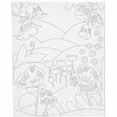 Creativ Company Mal-Leinwand mit Aufdruck, Blumenlandschaft, T 1,6 cm, Größe 24x30 cm, 360 g, 1 Stk