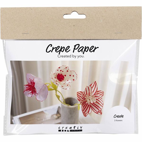 Creativ Company Mini Kreativ Set Krepppapier, Blumen, Pastellfarben