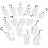 Creativ Company Schlüsselanhänger aus Stoff, Größe 6-10 cm, Weiß, 15 Stk Creativ Company Schlüsselanhänger aus Stoff, Größe 6-10 cm, Weiß, 15 Stk