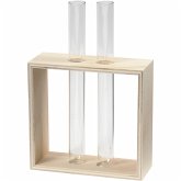 Creativ Company Reagenzgläser im Holzständer, H 10+15 cm, T 4 cm, B 10,5 cm, 1 Stk