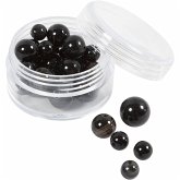 Creativ Company Achat Steinperlen, Größe 1x10, 12x8, 15x6 mm, Lochgröße 0,9-1 mm, Schwarz, 28 Stk