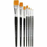 Creativ Company Gold Line Pinsel, Nr. 0+2+4+8+12+16+20, L 16,5-21 cm, B 1-7 mm, Flach, 7 Stk Creativ Company Gold Line Pinsel, Nr. 0+2+4+8+12+16+20, L 16,5-21 cm, B 1-7 mm, Flach, 7 Stk