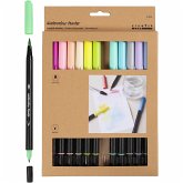 Creativ Company Aquarell-Markern, Pastellfarben, Strichstärke , 2+4-8 mm, sortierte Farben, 12 Stk Creativ Company Aquarell-Markern, Pastellfarben, Strichstärke , 2+4-8 mm, sortierte Farben, 12 Stk