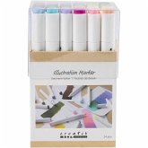 Creativ Company Zeichenmarker, Strichstärke 1+8 mm, Pastellfarben, Standard-Farben, 24 Stk Creativ Company Zeichenmarker, Strichstärke 1+8 mm, Pastellfarben, Standard-Farben, 24 Stk