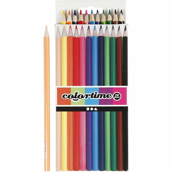 Creativ Company Colortime Buntstifte, L 17,45 cm, Mine 3 mm, sortierte Farben, 12 Stk Creativ Company Colortime Buntstifte, L 17,45 cm, Mine 3 mm, sortierte Farben, 12 Stk