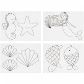 Creativ Company Plastikschrumpfplatten mit Motiven, Meerjungfrau, Blatt 10,5x14,5 cm, Dicke 0,3 mm, Matt transparent, 4 Blatt Creativ Company Plastikschrumpfplatten mit Motiven, Meerjungfrau, Blatt 10,5x14,5 cm, Dicke 0,3 mm, Matt transparent, 4 Blatt