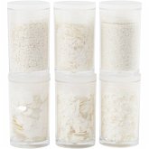 Creativ Company Biologisch abbaubarer Sparkles & Pailletten, Silber, Weiß, 6x7 ml Creativ Company Biologisch abbaubarer Sparkles & Pailletten, Silber, Weiß, 6x7 ml