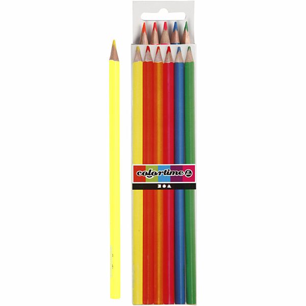 Creativ Company Colortime Buntstifte, L 17,45 cm, Mine 3 mm, Neonfarben, 6 Stk Creativ Company Colortime Buntstifte, L 17,45 cm, Mine 3 mm, Neonfarben, 6 Stk