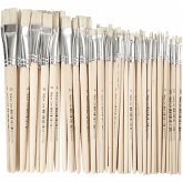 Creativ Company Nature Line Pinsel, Nr. 00+0+1+2+4+12+14+20, L 18-22 cm, B 3-20 mm, Flach, 68 Stk
