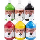 Creativ Company Acrylfarbe Glänzend, Primärfarben, 6x500 ml Creativ Company Acrylfarbe Glänzend, Primärfarben, 6x500 ml