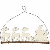 Creativ Company Weihnachtsschmuck, Schlitten mit Rentieren, H 8 cm, T 0,5 cm, B 22 cm, 1 Stk