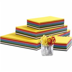 Cover Creativ Company Farbiger Bastelkarton und Kinderscheren, A3,A4,A5,A6, 180g, sortiert, 1 Set