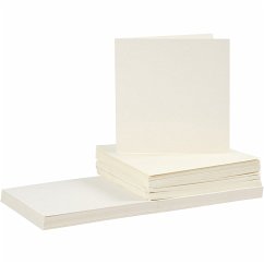 Cover Creativ Company Karten & Kuverts, Kartengröße 15x15 cm, Umschlaggröße 16x16 cm, 110+220 g, Naturweiß, 50er Set