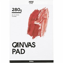 Cover Creativ Company Leinwand-Block, A4, Blatt 210x297 mm, 280 g, Weiß, 10 Blatt/ 1 Stk