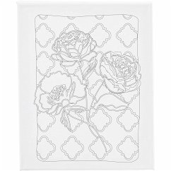 Cover Creativ Company Mal-Leinwand mit Aufdruck, Rosen, T 1,6 cm, Größe 24x30 cm, 360 g, 1 Stk