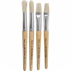 Cover Creativ Company Pinsel für Kinder, Nr. 15, L 18,5+19,5 cm, B 11+17 mm, Flach,rund, 4 Stk