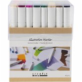 Creativ Company Zeichenmarker, Strichstärke 1+8 mm, Standard-Farben, 48 Stk