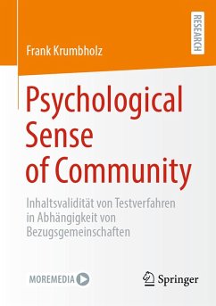 Psychological Sense of Community (eBook, PDF) - Krumbholz, Frank