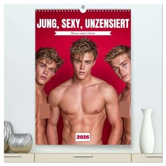 Cover JUNG, SEXY, UNZENSIERT - Männer nackt in Shorts (hochwertiger Premium Wandkalender 2026 DIN A2 hoch), Kunstdruck in Hochglanz