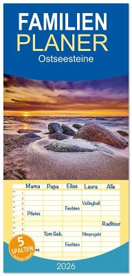 Cover Familienplaner 2026 - Ostseesteine mit 5 Spalten (Wandkalender, 21 x 45 cm) CALVENDO