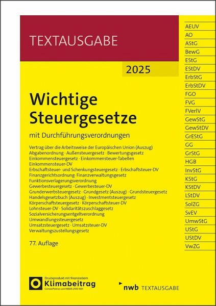 Wichtige Steuergesetze Wichtige Steuergesetze