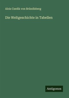 Die Weltgeschichte in Tabellen - Bründlsberg, Alois Czedik von