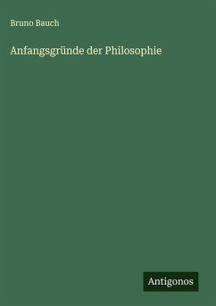 Cover Anfangsgründe der Philosophie