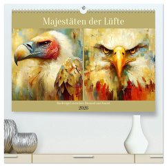 Majestäten der Lüfte. Raubvögel zwischen Himmel und Kunst (hochwertiger Premium Wandkalender 2026 DIN A2 quer), Kunstdruck in Hochglanz Majestäten der Lüfte. Raubvögel zwischen Himmel und Kunst (hochwertiger Premium Wandkalender 2026 DIN A2 quer), Kunstdruck in Hochglanz